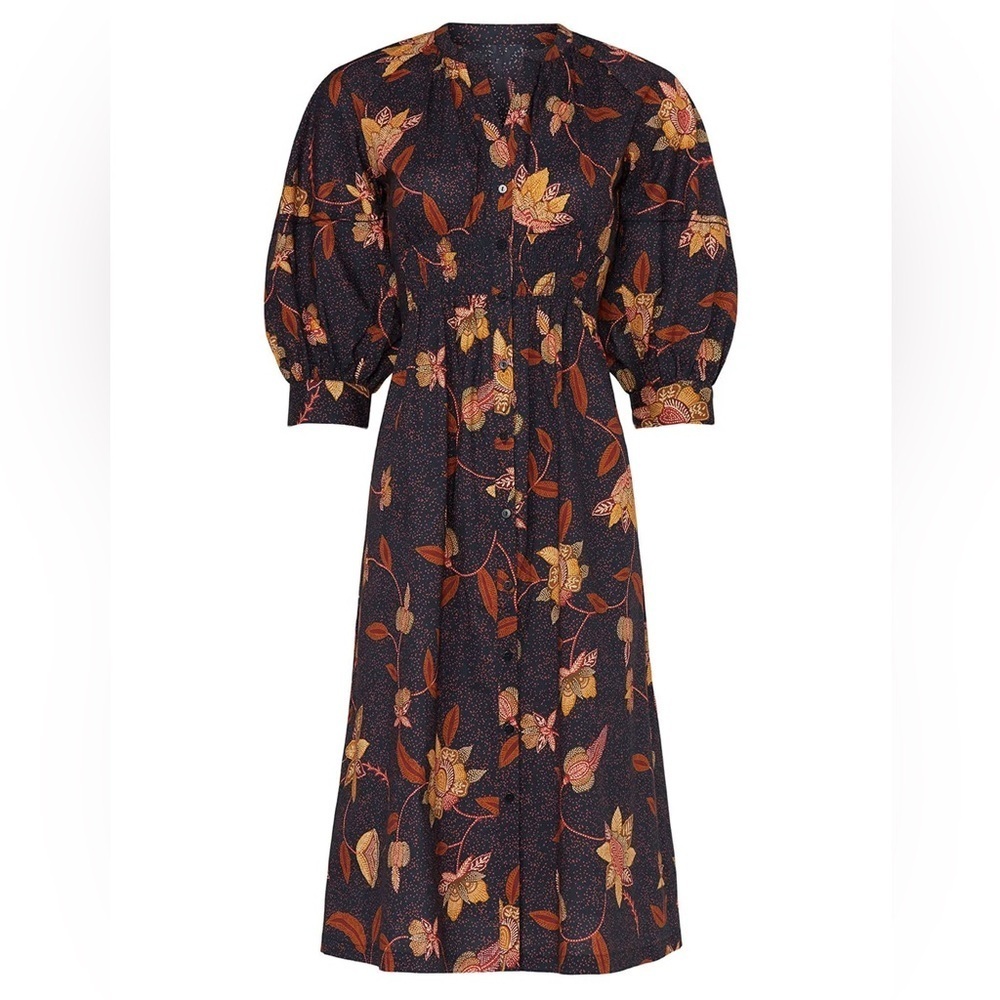 ba&sh qyana midi floral dress size XS 100% cotton